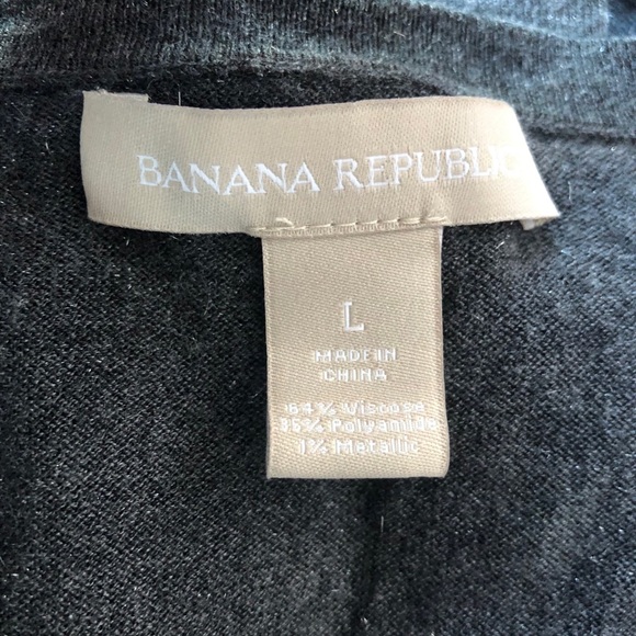 Banana Republic gray lurex sparkle v-neck sweater - Picture 3 of 4